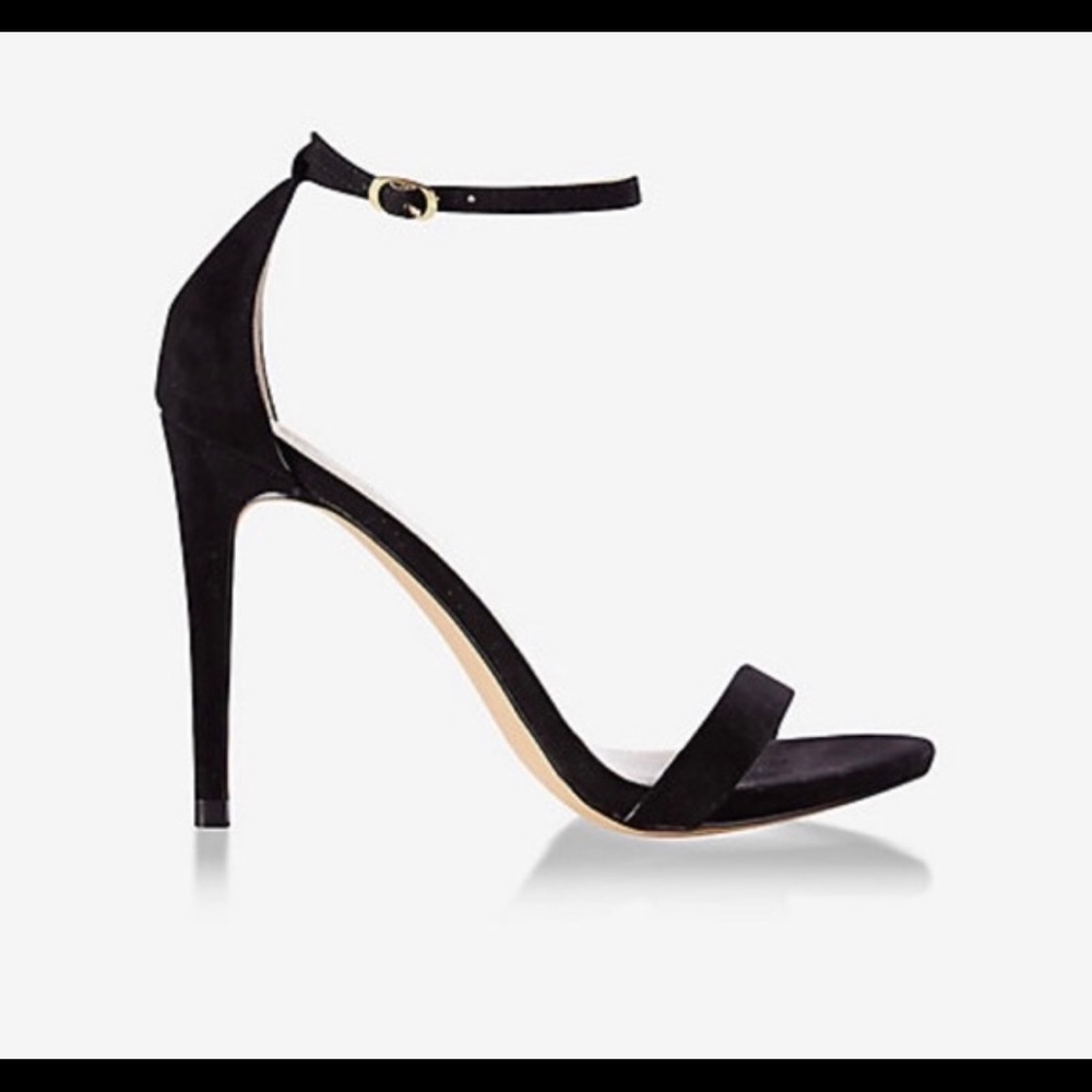 Black express strapped heel